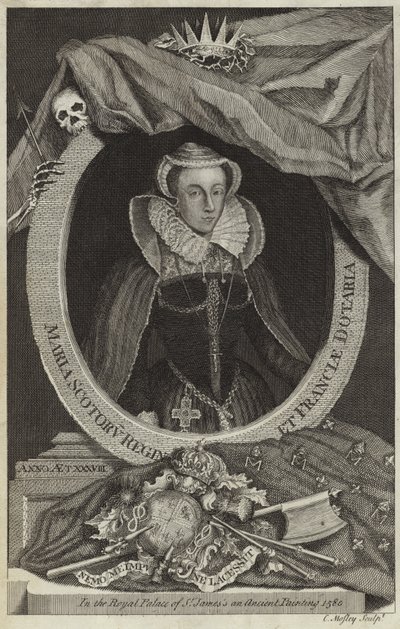 Porträtt av Mary, Queen of Scots av English School
