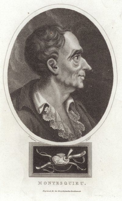 Porträtt av Montesquieu av English School