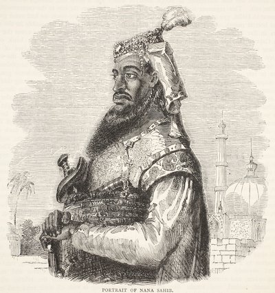 Porträtt av Nana Sahib, illustration från Cassells Illustrated History of England av English School