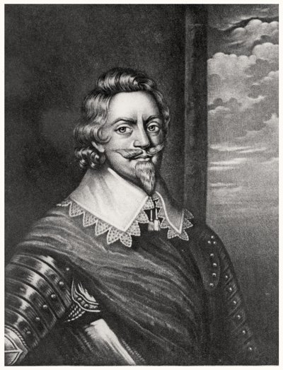 Porträtt av Patrick Ruthven, Earl of Brentford (c.1573-1651) graverad av Richard Earlom (1743-1822) och Charles Turner (c.1773-1857) från Illustrious Characters in British History (mezzotint) (bw phot) av English School