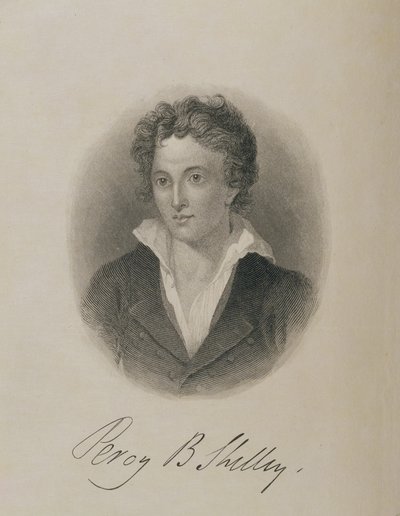 Porträtt av Percy Bysshe Shelley (1792-1822), av English School