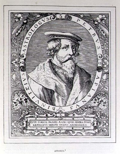 Porträtt av Petrus Apianus (1501-52) från The Narrative and Critical History of America, redigerad av Justin Winsor, London, 1886 av English School