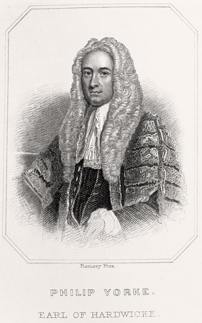 Porträtt av Philip Yorke, Earl of Hardwicke, 1835 av English School