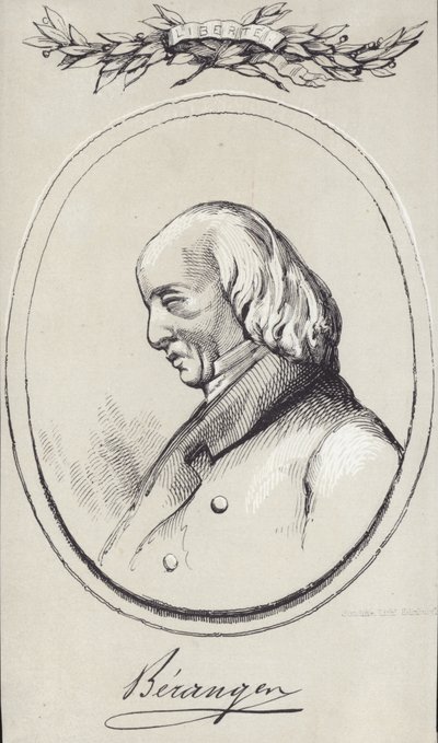 Porträtt av Pierre-Jean de Beranger av English School
