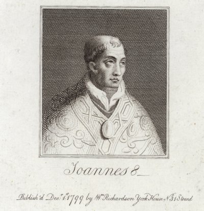 Porträtt av påven Johannes VIII av English School