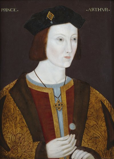 Porträtt av prins Arthur (olja på pannå) av English School