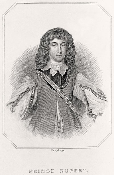 Porträtt av Prins Rupert, 1835 av English School