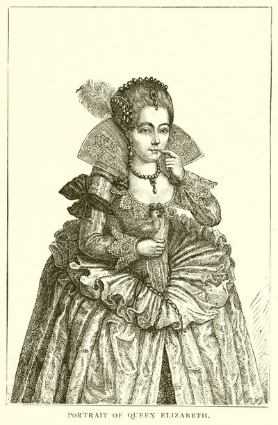 Porträtt av drottning Elizabeth av English School