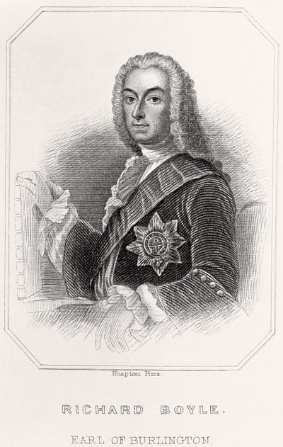 Porträtt av Richard Boyle, Earl of Burlington, 1835 av English School
