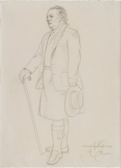 Porträtt av Roderick Gradidge, ca 1987 av English School