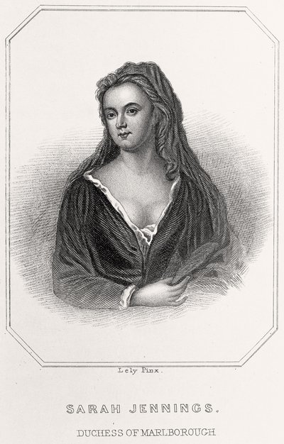 Porträtt av Sarah Jennings, hertiginna av Marlborough, 1835 av English School