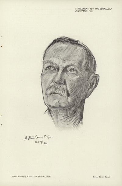 Porträtt av Sir Arthur Conan Doyle av English School