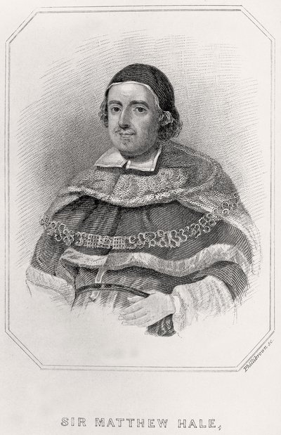 Porträtt av Sir Mathew Hale, 1835 av English School