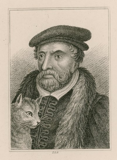 Porträtt av Sir Richard Whittington och katt, annars Dick Whittington, Londons borgmästare av English School