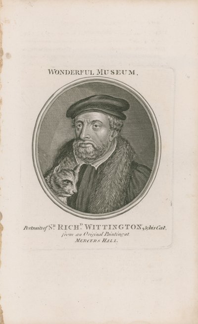 Porträtt av Sir Richard Whittington och hans katt av English School