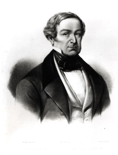 Porträtt av Sir Robert Peel (1788-1850), graverad av Henry Brittan Willis (1810-84) av English School