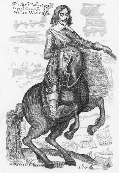 Porträtt av Sir William Waller (gravyr) av English School