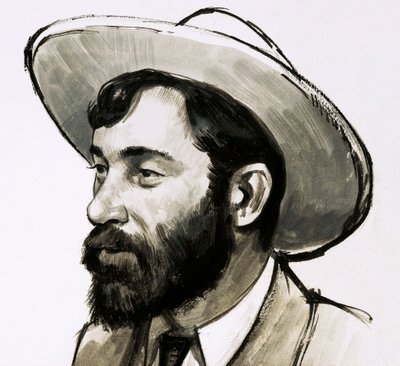 Porträtt av "Soapy" Smith (gouache på papper) av English School