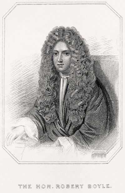 Porträtt av den ärade Robert Boyle, 1835 av English School