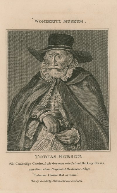 Porträtt av Tobias Hobson av English School