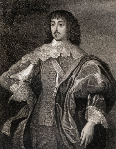 Porträtt av William Villiers (1613-43) Viscount Grandison, från Lodges British Portraits, 1823 av English School
