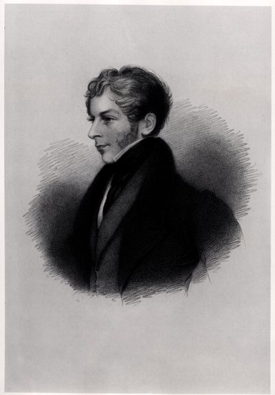 Porträtt av Earl of Clare, från illustrationer till Lord Byrons liv och verk, volym II, av E.F.Fuden, 1833-34 av English School