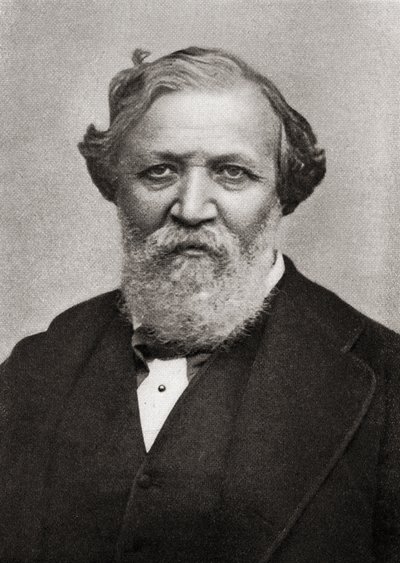 Porträtt av den engelske poeten Robert Browning (1812-89) av English School