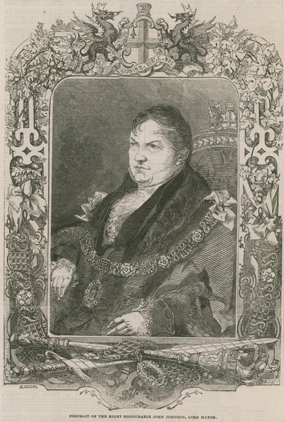 Porträtt av den högra ärade John Johnson, borgmästare av English School