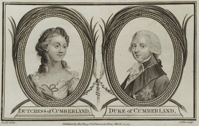 Porträtt av hertiginnan och hertigen av Cumberland av English School
