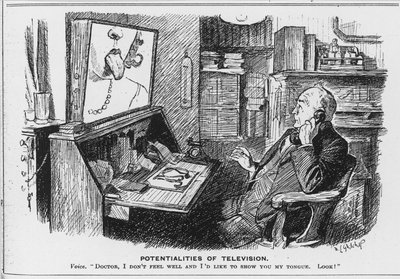Televisions potential, tecknad film från Punch Magazine av English School