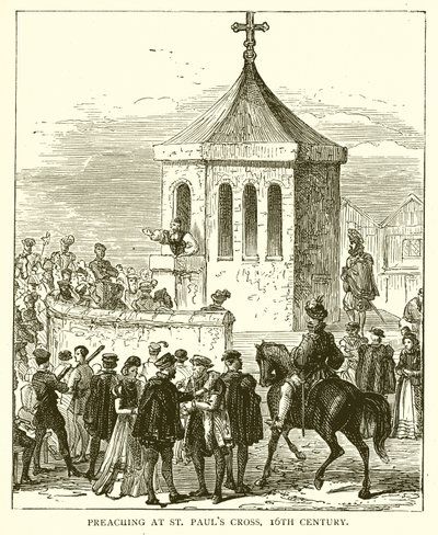 Predika vid St. Pauls Cross, 1500-talet av English School