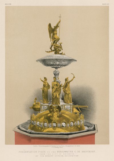Presentationsföreslag till borgmästaren C de Brouckere från staden Bryssel av herrarna Dufour, Goldsmiths av English School