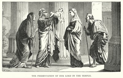 Presentation av Jesus Kristus i templet (gravyr) av English School