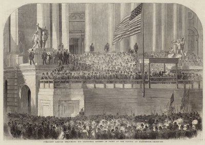President Lincoln håller sitt invigningstal av English School