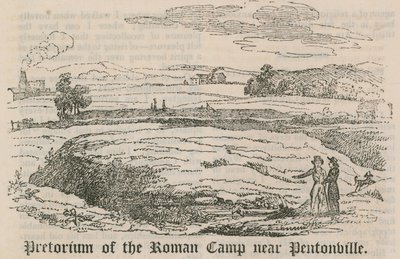 Pretorium av det romerska lägret nära Pentonville, London av English School