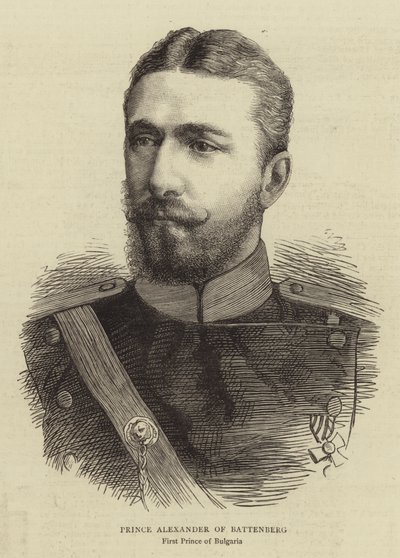 Prins Alexander av Battenberg (gravyr) av English School