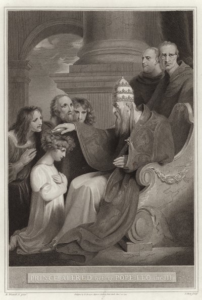 Prins Alfred inför påven Leo den III av English School