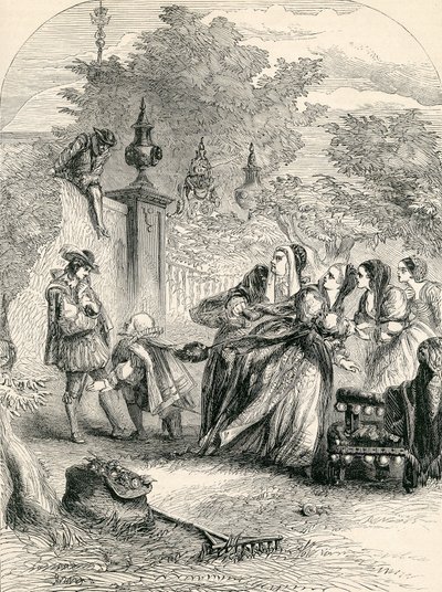Prins Charles överraskar Infanta i Orchard, 1800-talet av English School