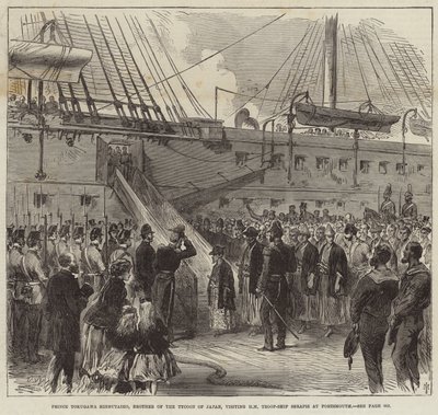 Prins Tokugawa Minbutaiho besöker Serapis i Portsmouth av English School