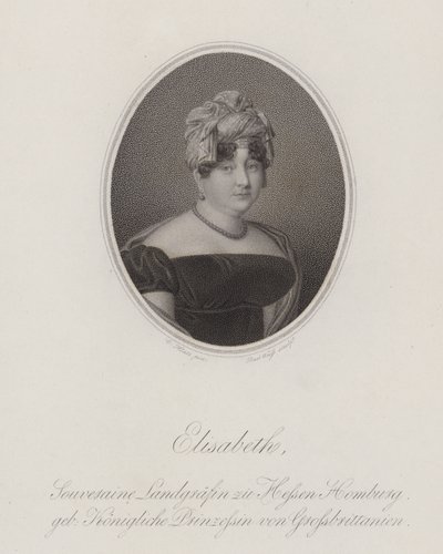 Prinsessan Elizabeth av Storbritannien (gravyr) av English School