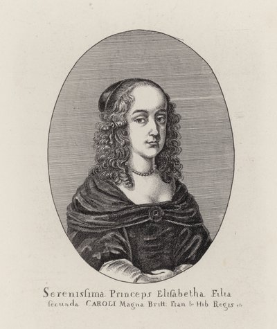 Prinsessan Elizabeth, andra dotter till kung Charles I (gravyr) av English School