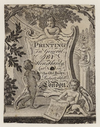 Tryckare, Henry Hardy, handelskort av English School