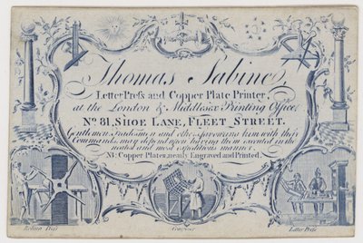 Tryckare, Thomas Sabine, handelskort av English School