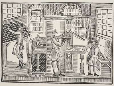 Tryckeri, c.1710 av English School