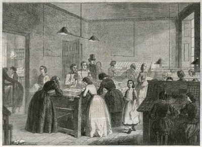 Tryckeri (Victoria Press) på Great Coram Street, för anställning av kvinnor som kompositörer av English School