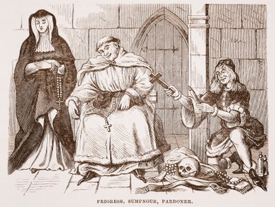 Prioress, Sumpnour, benådare av English School