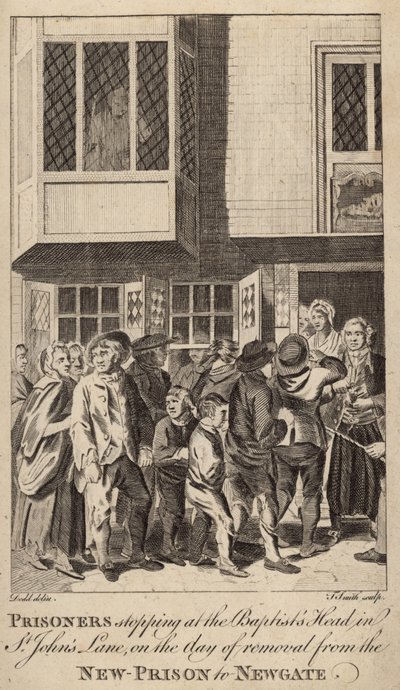 Fångar som stannar vid Baptists Head i St Johns Lane av English School