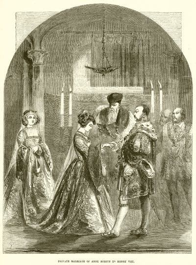 Privat äktenskap mellan Anne Boleyn och Henrik VIII av English School