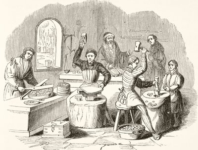 Myntprocess på 1500-talet, från The National and Domestic History of England av William Hickman Smith Aubrey (1858-1916) publicerad London, ca 1890 av English School