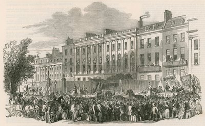 Procession av London Temperance League i Lincolns Inn Fields, London av English School